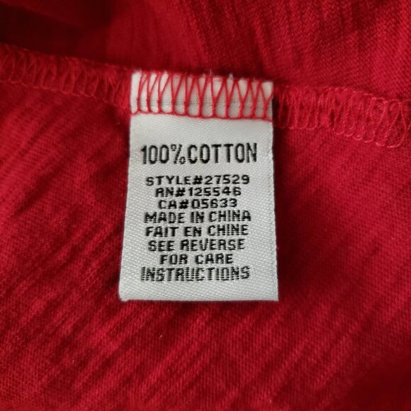 Habitat Woman Size S Red Cotton Tunic with Sleeve Cuff Ties and High Low Hem - Picture 5 of 5